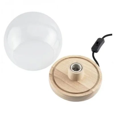 Momox Wooden&nbsp;Lamp&nbsp;Stand&nbsp;With&nbsp;Glass&nbsp;Cover&nbsp;(Sphere)